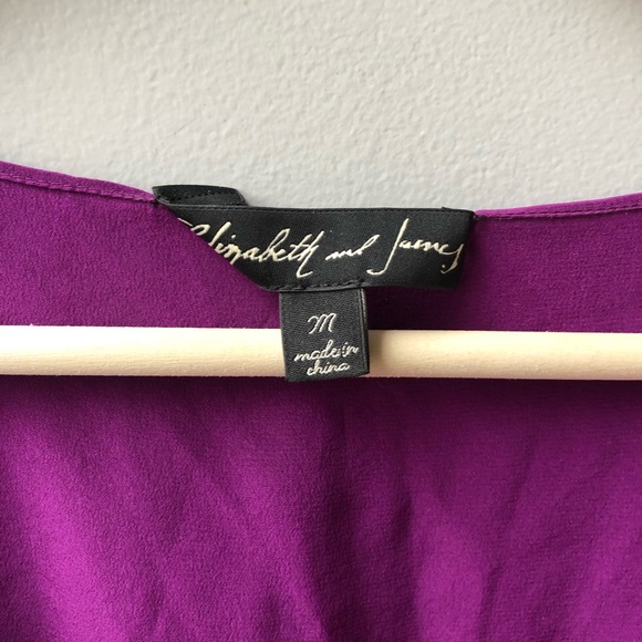 ❤️❤️ Elizabeth and James Penelope Purple Silk Dress M - Picture 5 of 8